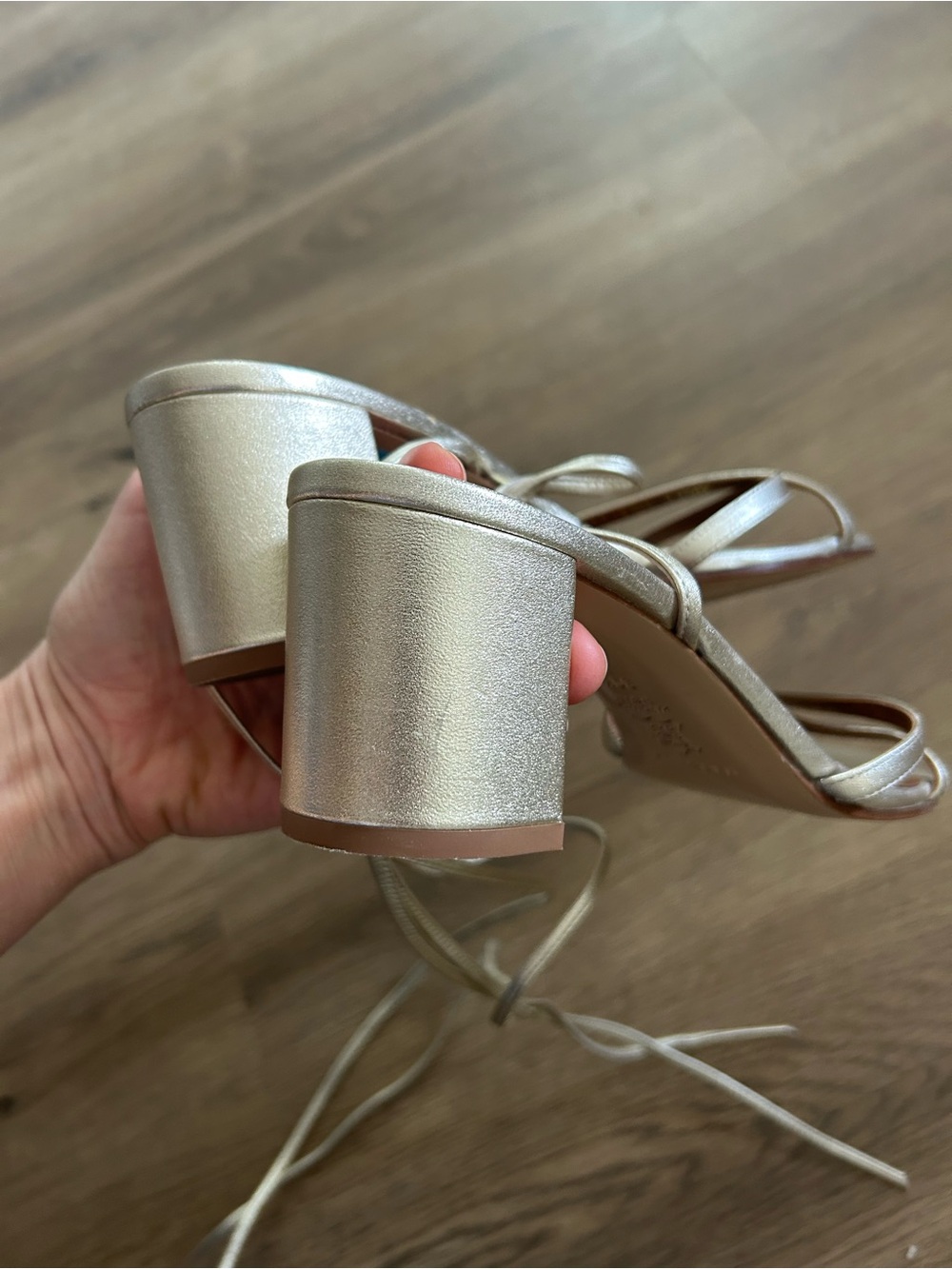 Margaux Metallic Block Heel Sandals - Picture 4 of 7